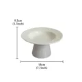 White ceramic high-footed fruit plate, minimalist dessert display stand for living room table. - High-Foot Shallow Plate