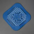 Square silicone floor drain cover sink filter anti-clogging blue bathroom sewer strainer mesh - Blue
