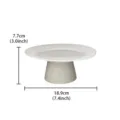 Modern minimalist ceramic cake stand with ray pattern, white dessert display plate 18.9cm - White