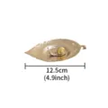 Metal leaf incense burner detail, featuring a cute snail and gold tone finish for home decor. - Silver Leaf