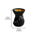 Bruciatore di incenso in resina nera maculata con ciotola dorata diffusore arabo 11cm - Bruciatore di incenso con apertura - Nero