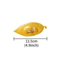 Metal leaf incense holder with snail figurine, creative tabletop decor, 12.5cm compact size. - Golden Leaf