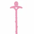 Rosa Kunststoff Abflussreiniger mit Smiley Griff für Haarentfernung im Bad. - Smile-Stil / Rosa