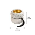 Bruciatore di incenso in resina minimalista moderno con interno dorato e nappa nera. - Bruciatore d'incenso piatto e rotondo in resina a doppio strato - Bianco
