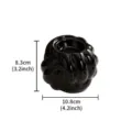 Bougeoir en céramique noire design pelote de laine, déco de table 10,8 cm pour la maison. - Chandeliers pelote de laine en céramique - noir