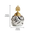 Modern ceramic incense burner with gold lid, silver ball design, 16.5x10.8cm home decor. - Ceramic Yarn Ball Incense Burner with Tree Trunk Lid - Silver
