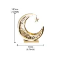 Gold metal crescent moon incense burner holder with hanging star, Middle Eastern Arabic decor. - Carved Metal Crescent Moon Incense Burner - Gold