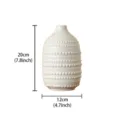 Vase en céramique blanche nordique avec texture perlée, élégant décor de table. - Vase anneau à pois - grand