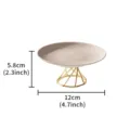 Modern minimalist ceramic cake stand with gold metal base small dessert fruit plate - Octagonal Elevated Saucers - Grey