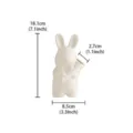 Minimalist ceramic rabbit vase dimension detail showing height and opening size for home decor. - White