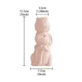 Pink ceramic rabbit vase with tulip flower head, cute home decor ornament, 17.7cm height. - Pink