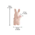 Detailed dimension view of the pink ceramic rabbit vase showing height and width specs. - Pink