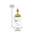 Detail view of Middle Eastern resin incense burner with gold dome and cross knot design. - Cross Knot Incense Burner with Lid / S / White