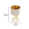 Modern Nordic ceramic incense burner with gold metal stand, desktop aromatherapy decor 10.3cm - Octagonal High-Foot Matte Incense Burners - White