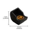 Dettaglio bruciatore di incenso in resina con design a barca e inserto in metallo dorato. - Bruciatori di incenso a forma di prua - nero