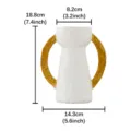 Portacandele in resina con due manici dorati, vaso decorativo moderno per la casa, altezza 18,8cm. - Taglia L / Bianco