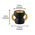 Vista dettagliata del bruciatore d'incenso arabo a due orecchie, elegante arredamento. - Orecchie d'Oro Bruciatore di Incenso - Piccola Taglia / Nero