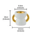 Bruciatore di incenso con orecchie d'oro in stile arabo bianco e oro decorazione da tavolo - Orecchie d'Oro Bruciatore di Incenso - Piccola Taglia / Bianco