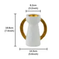 Bruciatore di incenso in ceramica con orecchie d'oro stile arabo incensiere variante - Orecchie d'Oro Bruciatore di Incenso - Grande Taglia / Bianco