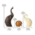 Minimalist ceramic elephant family ornaments set for living room desktop decor home decoration. - Elephant Family of Three Ornament