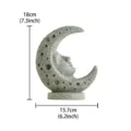 Medieval vintage resin moon face figurine, Italian celestial tarot sculpture home decor. - Gray
