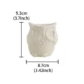Vue détaillée du brûleur de parfum hibou en céramique blanche et bougeoir décoration - Ne Rien Voir / Blanc