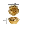 Quemador de incienso de loto de cerámica chapado en oro decoración hogar 11.4cm - Quemador de incienso de pétalos de cerámica dorado grande
