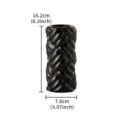 Modern minimalist black ceramic vase with unique braided texture, 16.2cm height for home decor. - L / Black