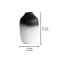 Jarrón de resina con degradado negro y blanco minimalista, estilo wabi-sabi para decoración. - L / Negro Superior