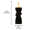 Arabic style resin aroma burner with golden ornate lid, elegant black handheld censer decor - Flocked Temple Top Curtain Tieback - Black