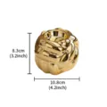 Portacandela in ceramica dorata a forma di nodo per decorazione tavola 10.8x8.3 cm. - Candeliere a forma di gomitolo in ceramica - oro