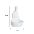 portavelas de resina abstracto minimalista estatuilla zen blanca escultura decorativa - Candelabro de Mujer Sentada / Blanco