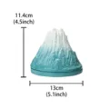 Resin volcano incense burner for aromatherapy, detailed mountain sculpture aroma diffuser. - Blue & White