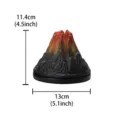 Resin volcano incense burner cone sandalwood holder with dimensions 11.4cm 13cm for aromatherapy - Red & Black