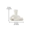 Bougeoir en ceramique noeud creatif blanc decoration de table minimaliste 9.3x12.2cm - S / Blanc