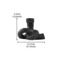 Vue rapprochée détaillée du élégant porte-bougie en céramique noire avec dimensions. - S / Noir