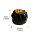 Modern Nordic ceramic incense burner with gold metal lid, elegant home desktop fragrance decor. - Black