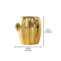 Gold ceramic cactus vase miniature desktop flower pot home decor item 11x9.5cm size - L / Gold