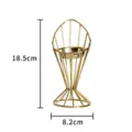 Gold metal geometric candle holder modern minimalist tealight stand for home decor 18.5cm - Iron Cone Candle Holder / Gold