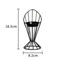 Black metal geometric candle holder stand 18.5cm minimalist table decor for home lighting - Iron Cone Candle Holder / Black