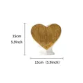 Heart-shaped ceramic vase with textured gold front surface, elegant home decor flower pot. - S