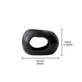 Detail view showing dimensions of the modern ceramic essential oil burner and aroma diffuser. - Egg-shaped Candle Holder / Black