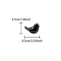 Minimalist black ceramic little bird figurine desktop ornament, elegant home art decor piece. - S / Black