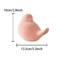 Pink ceramic bird figurine with size dimensions, minimalist home table decor ornament. - L / Pink