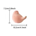 Ceramic bird figurine detail view, cute pink desktop decor ornament, minimalist art craft piece. - S / Pink
