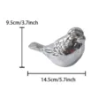 Silver electroplated ceramic bird figurine home decor, 14.5cm length cute modern art ornament. - L / Silver