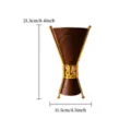 Arabic metal incense burner, brown wood grain texture with gold hollow frame, 21.3x11.5cm. - Dark Wood Grain