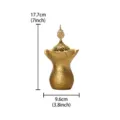 Brûleur d'encens en résine du Moyen-Orient avec couvercle ajouré, diffuseur doré 17.7cm - Brûleur d'Encens en Fleur à Couvercle Dôme / Or