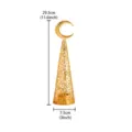 Gold hollow metal incense burner with crescent moon top, Middle Eastern style decor 29.5cm - Solid Moon & Pine Tree Incense Burner - Large