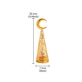 Detail shot of golden hollow metal censer with crescent moon top, 26.5cm height. - Solid Moon & Pine Tree Incense Burner - Small